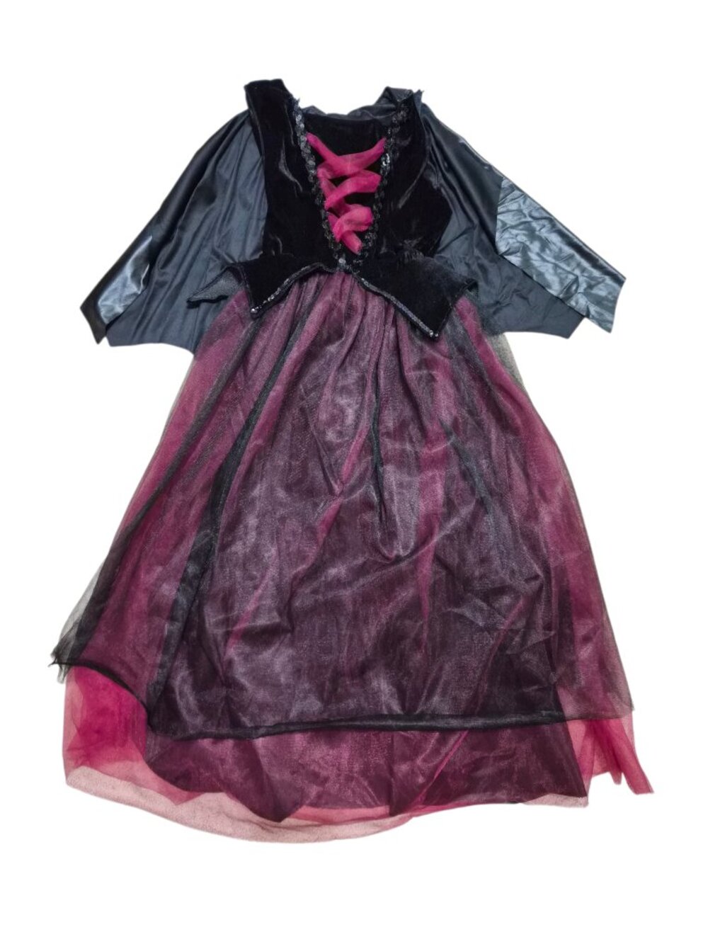Girls Halloween Costume Vampire XL (14/16) Draculas Darling Dress With Cape